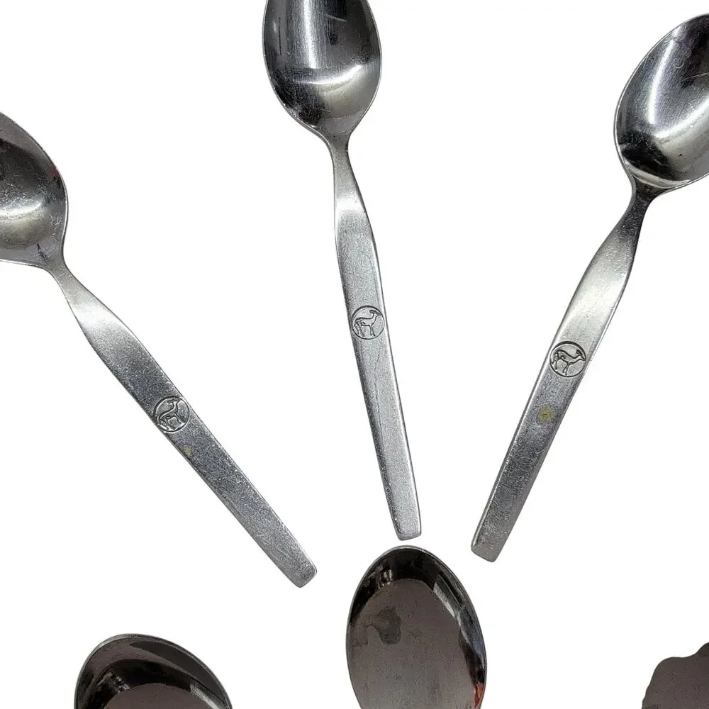 Viners Empire Profile Stainless Steel Teaspoons 6 Pc Set Gazelle Logo Vintage
